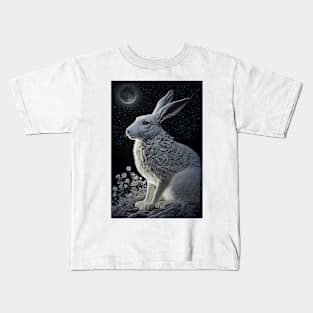 Celtic Snow Hare #001 Kids T-Shirt